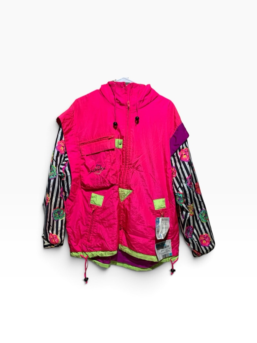 Women’s Vintage Obermeyer Thinsulate “Side Show” Neon Winter Jacket Sz 12
